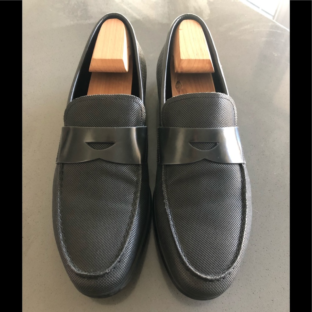 Giorgio Armani grey loafers men's size 9.5